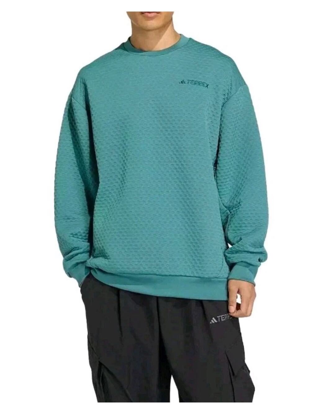 Adidas Terrex Xploric Hiking Crew Sweatshirt Mens Size Medium Preloved Teal New